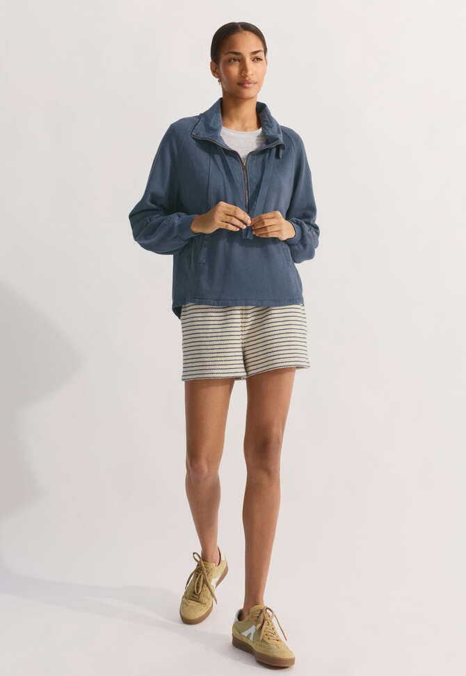 Striped towelling shorts, Off-white indigo, completeTheLook