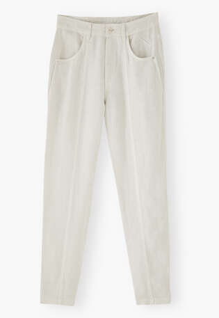 Tapered trousers, Ivory, webstill