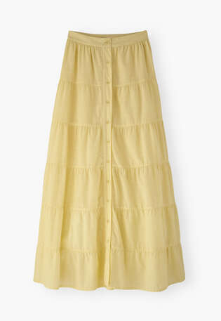 Tiered skirt, Pastel yellow, webstill
