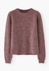 Moss-stitch sweater, Magenta moss, webstill