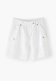 Flap-pocket shorts, White, webstill