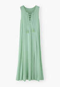 Lace-front jersey dress, Soft teal, webstill