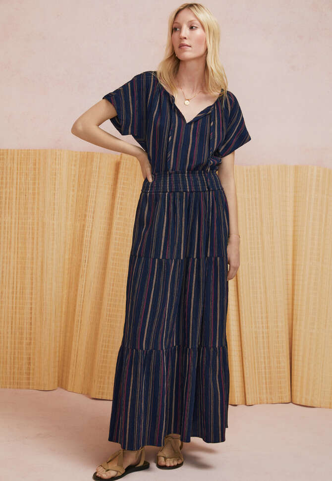 Striped maxi skirt, Midnight, completeTheLook