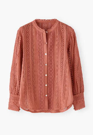 Lace blouse, Coral, webstill