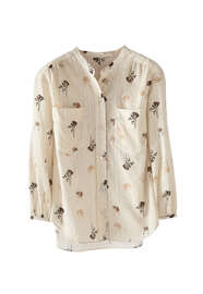Printed blouse, Ecru, webstill