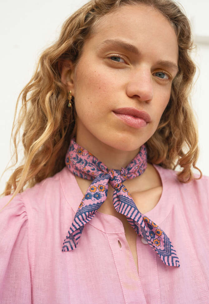 Square scarf, Fuchsia orange, completeTheLook