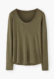 Scoop-neck top, Moss, webstill