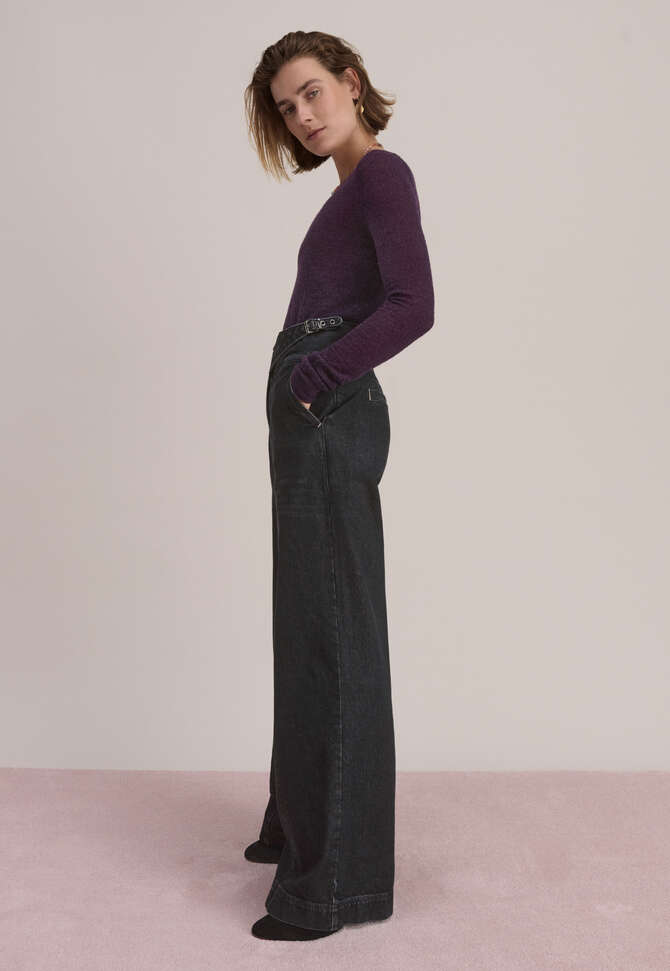 Wide-leg jeans, Black, completeTheLook