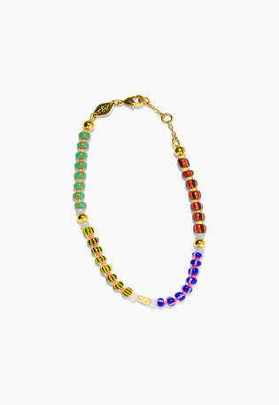 Beaded bracelet, Stripe multi, webstill