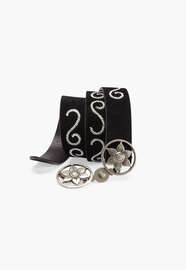 Embroidered belt, Black, webstill