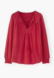 Gathered top, Bright crimson, webstill