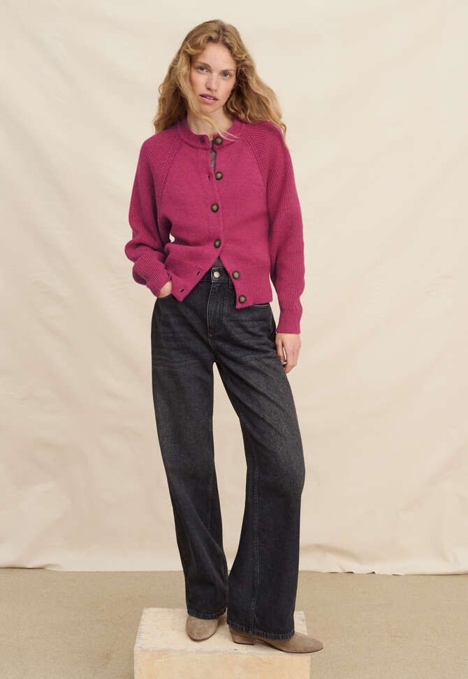 Batwing cardigan, Berry pink, completeTheLook