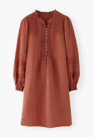 Pintuck dress, Fig copper, webstill