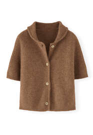 Waffle-stitch cardigan, Brown fawn, webstill