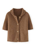 Waffle-stitch cardigan, Brown fawn, webstill