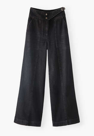 Wide-leg jeans, Black, webstill