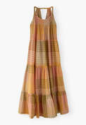 Checked maxi-dress, Khaki rose, webstill
