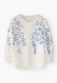 Cutwork blouse, White, webstill