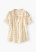 Printed pintuck blouse, Buttermilk, webstill