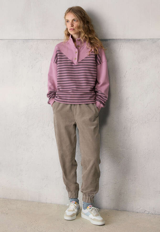 Funnel-neck sweatshirt, Rose, completeTheLook