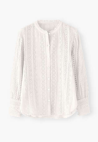 Lace blouse, Off-white, webstill