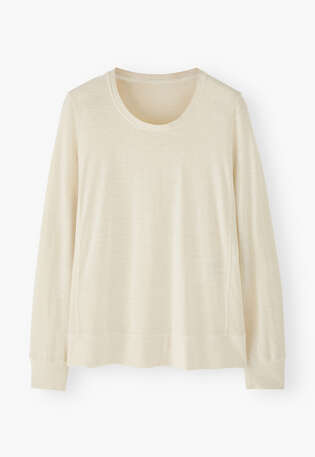 Long-sleeved top, Off-white, webstill