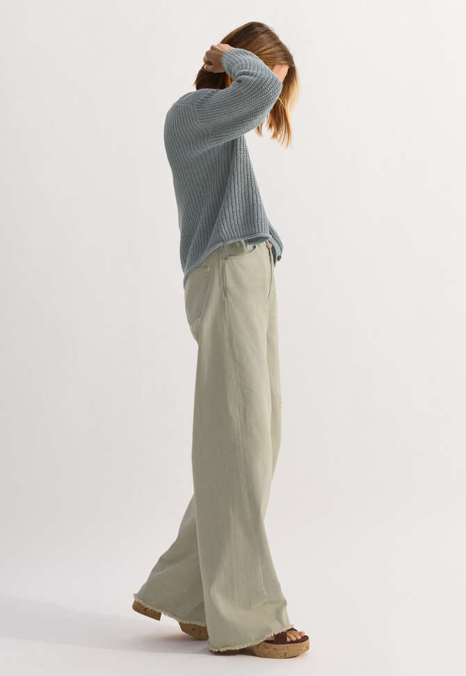 V-neck cardigan, Blue grey, completeTheLook