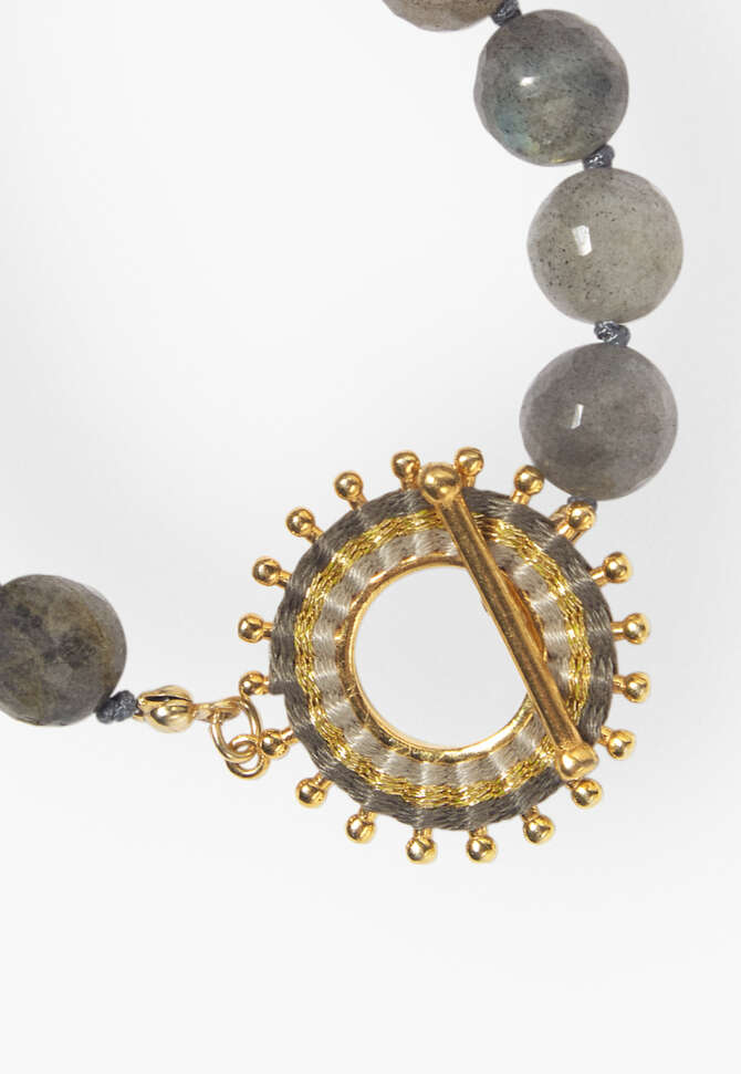 Beaded bracelet, Gold aqua, completeTheLook
