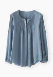 Pintucked blouse, Powder blue, webstill