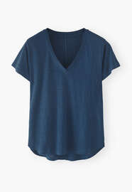 V-neck top, French navy, webstill