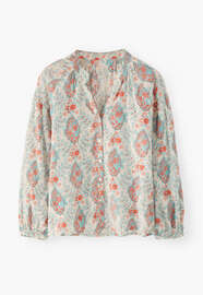 Printed blouse, Cerulean ivory, webstill