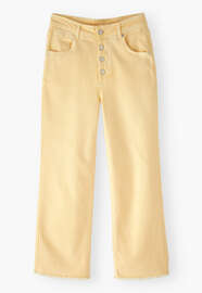 Straight-leg let-down hem jeans, Warm lemon, webstill