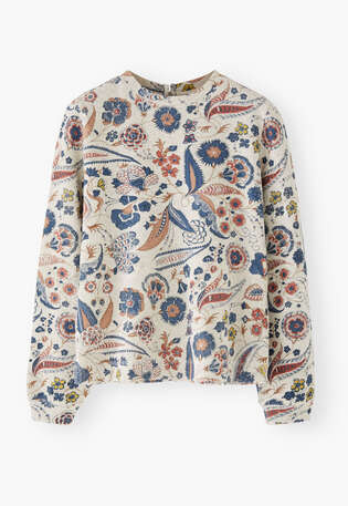 Printed jersey sweatshirt, Pearl denim, webstill