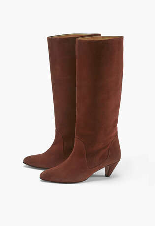 Heeled boots, Chocolate suede, webstill
