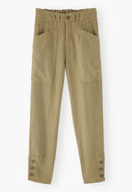 Cropped trousers, Soft olive, webstill