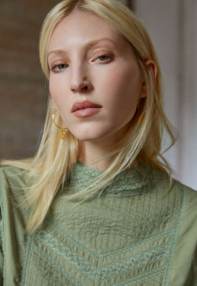 Pintuck blouse, Washed fern, completeTheLook