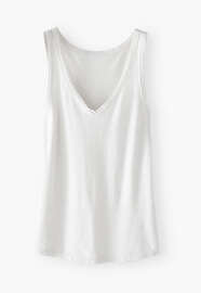 V-neck jersey vest, White, webstill