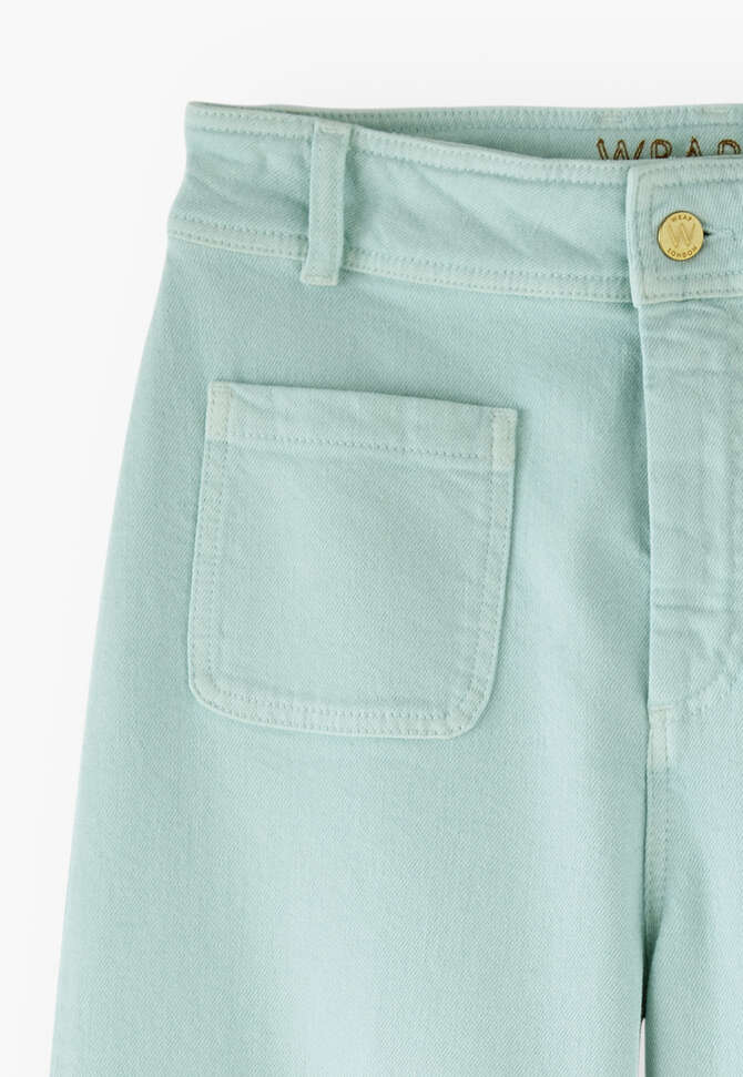 Cropped wide-leg trousers, Ice blue, completeTheLook