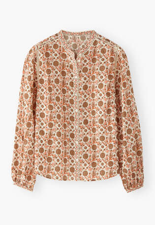 Printed blouse, Cinnamon pearl, webstill
