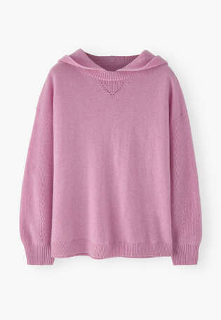 Rib-sleeve hoodie, Rose, webstill