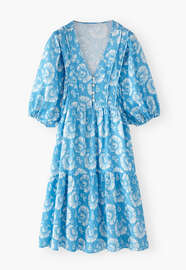 Printed dress, Bright cerulean, webstill