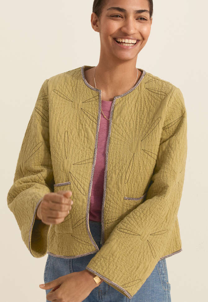 Daisy quilted jacket, Olive, completeTheLook
