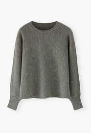 Moss-stitch sweater, Grey forest, webstill