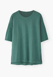 Longline T-shirt, Turquoise, webstill