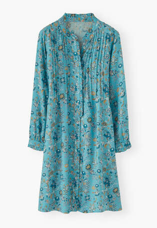 Printed shirtdress, Aqua, webstill