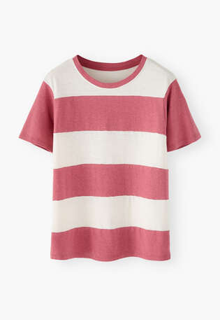 Striped T-shirt, Pink rose, webstill
