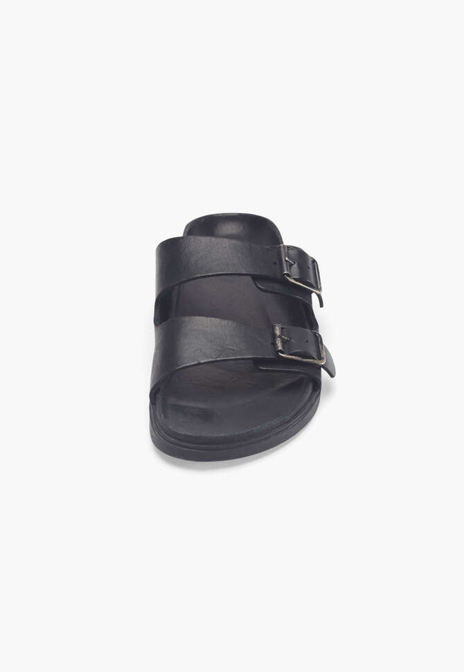 Buckle sandals, Blue black, completeTheLook