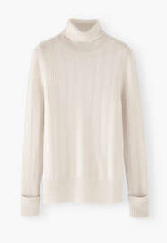Roll-neck sweater, Ivory, webstill