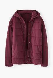 Quilted jacket, Burgundy, webstill