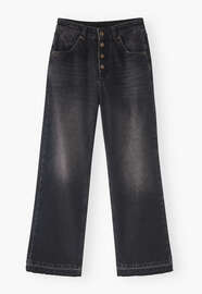 Let-down hem jeans, Washed black, webstill